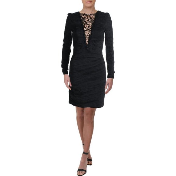 Free People Look of Love Ruched Lace Inset Dress 4 - Picture 1 of 15